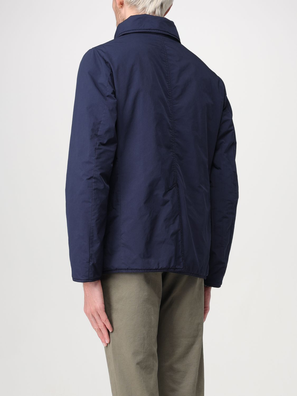 Aspesi Double-breasted Lapel Casual Jacket In Blue