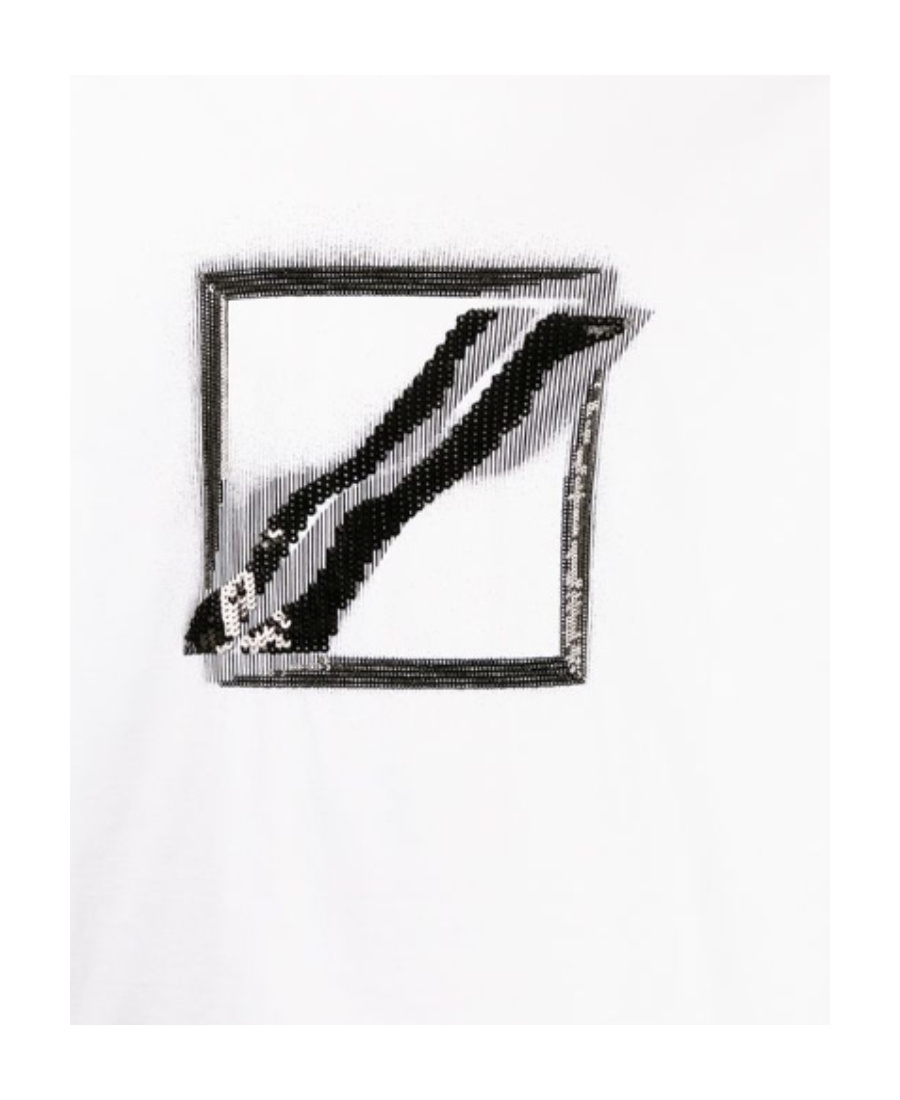 We11 Done Sequinned Logo-print T-shirt In White