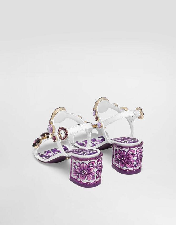 Dolce & Gabbana 60mm Keira Leather Sandals In Multi