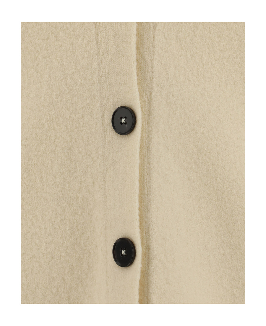 Jil Sander V-neck Wool Cardigan In Nude