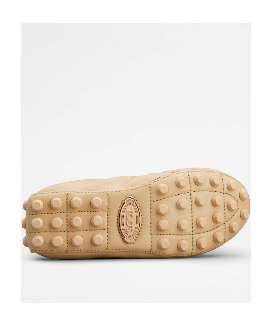 Tod's Lambskin Bow Detail Round Toe Ballerinas In Brown