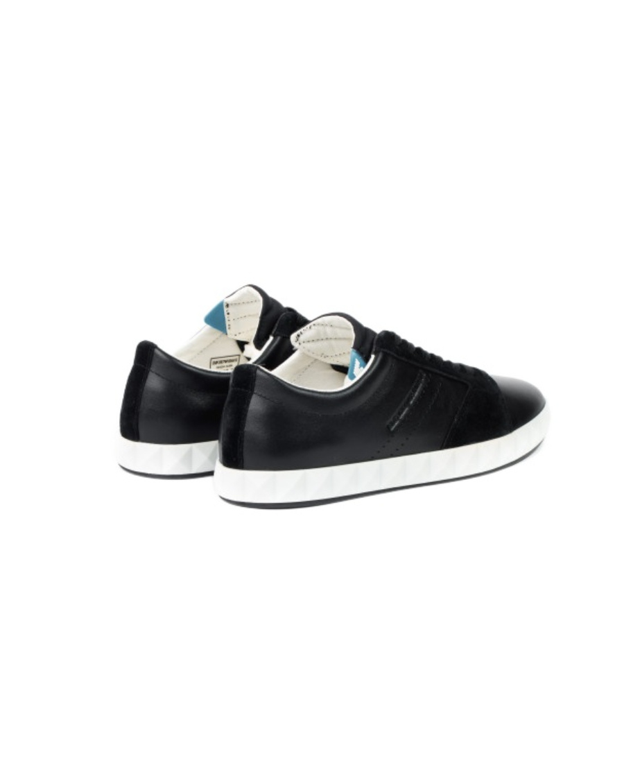 Shop Emporio Armani Logo Casual Sports Shoes In Black