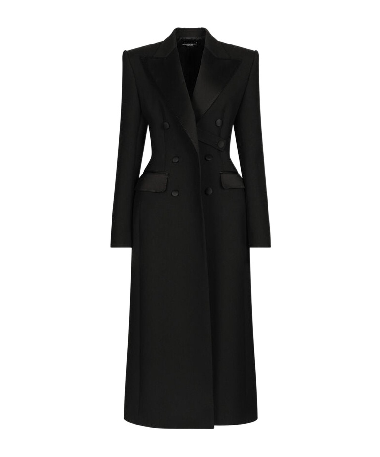 Dolce & Gabbana Double-breasted Coat In Black