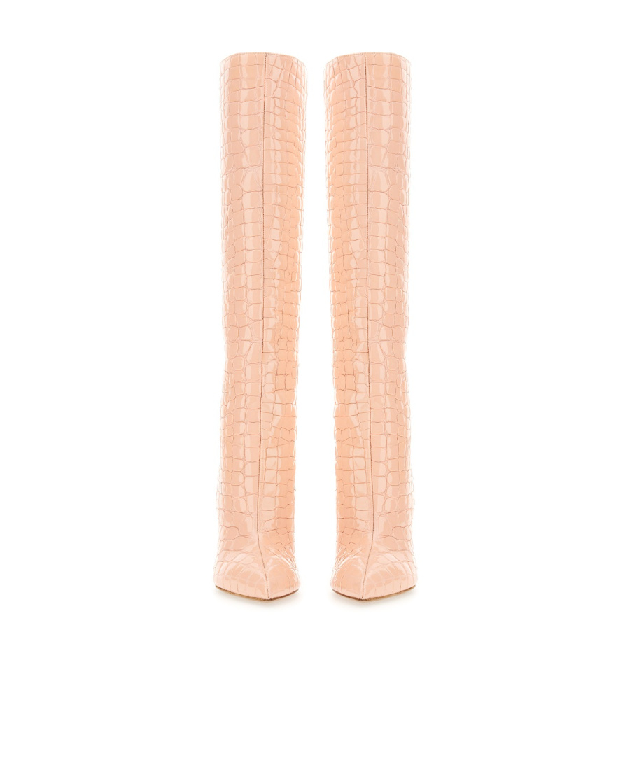 Paris Texas 120mm Crocodile-embossed Leather Boots In Nude