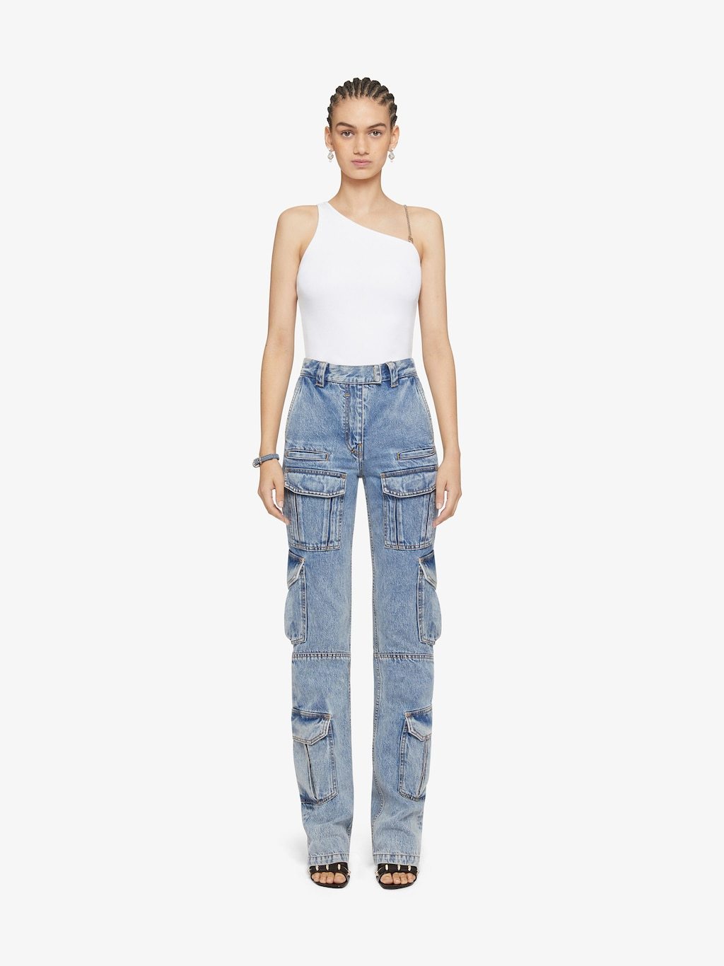 Givenchy Blue Bellows Pocket Jeans In 452-light Blue