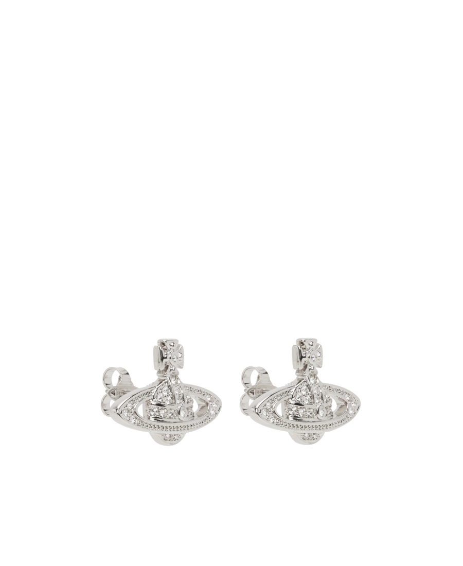 Shop Vivienne Westwood Mini Bas Relief Earrings In Gray