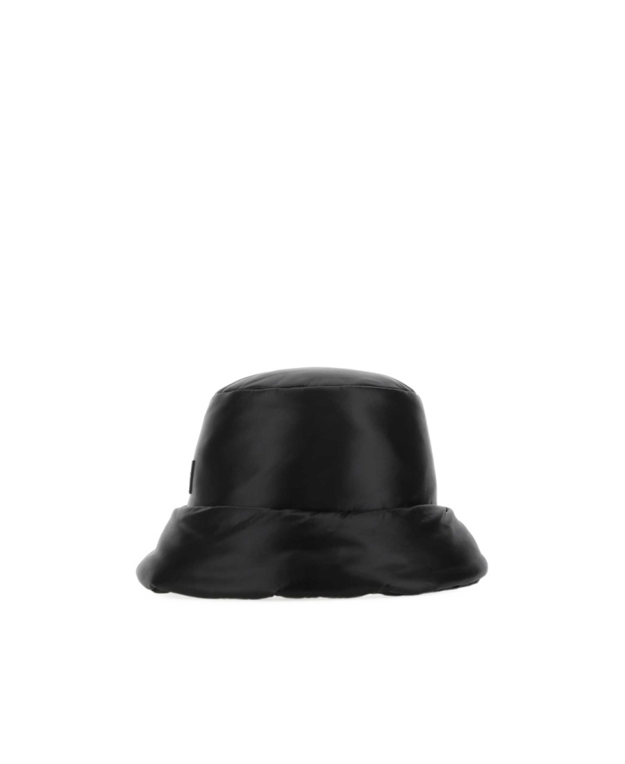 Versace Leather-effect Padded Bucket Hat In Black