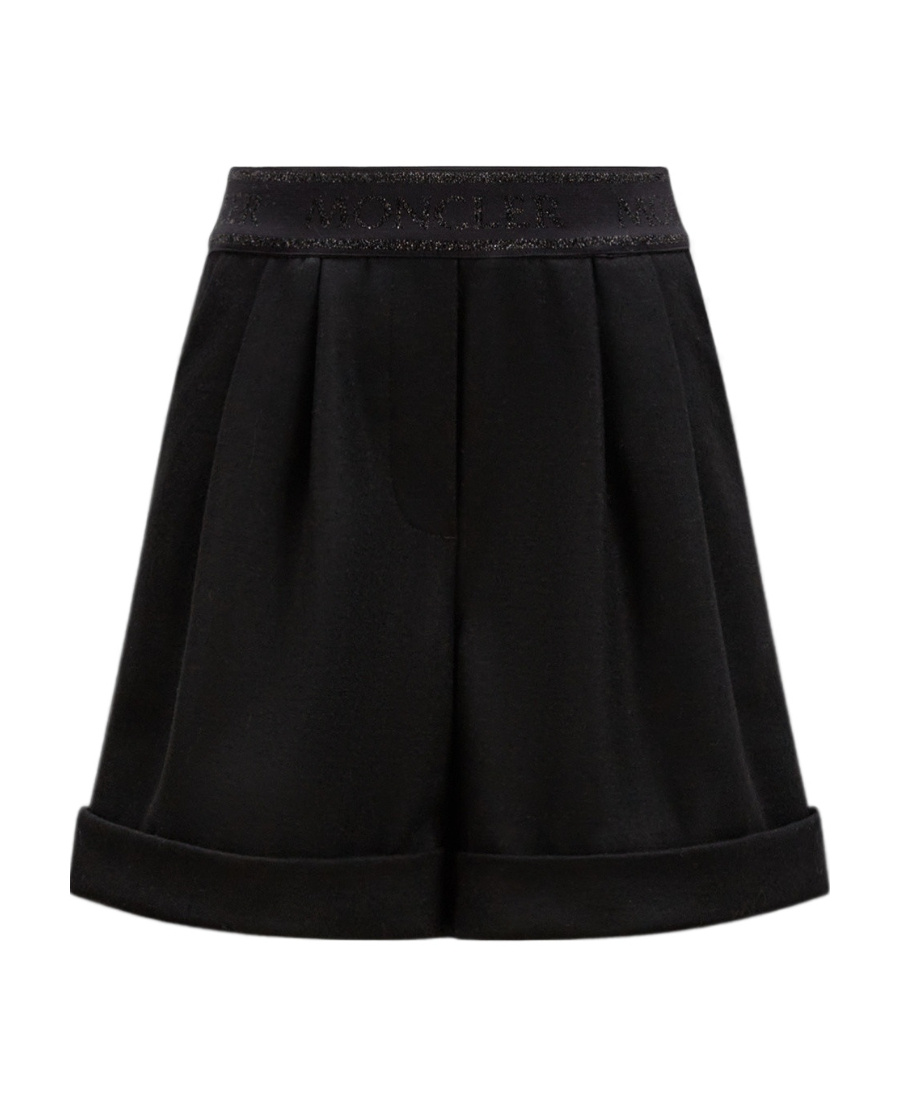 Moncler Enfant Logo Waistband Shorts In Black