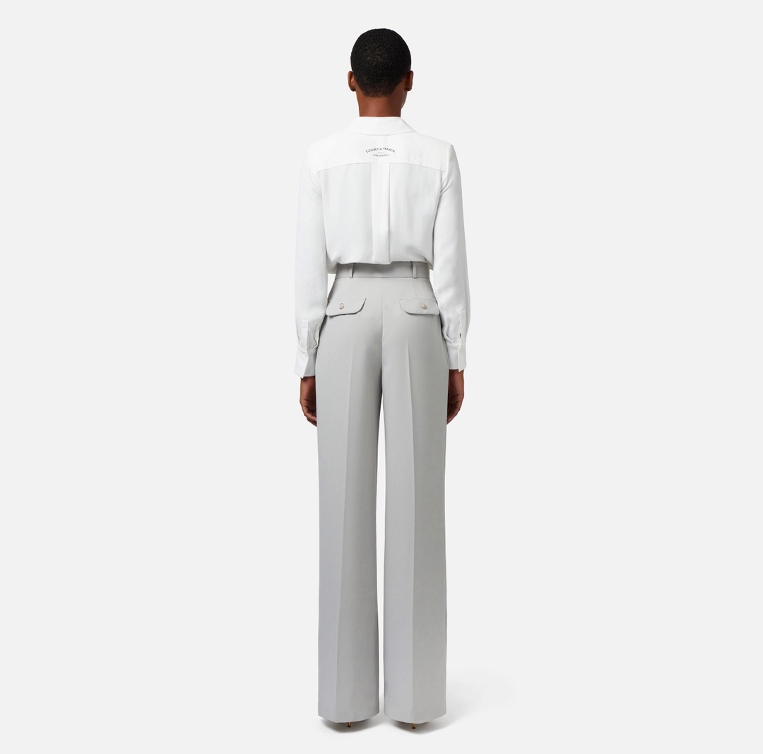Elisabetta Franchi Semi-sheer Voile Shirt In White