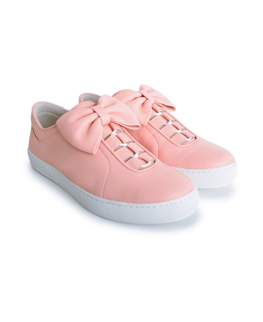 Moschino Bow Tie Decorated Leisure Sports Shoes In Pink