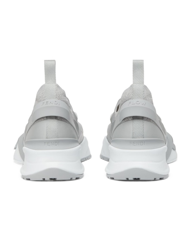Fendi Flow Embossed Logo Sneakers In Gray