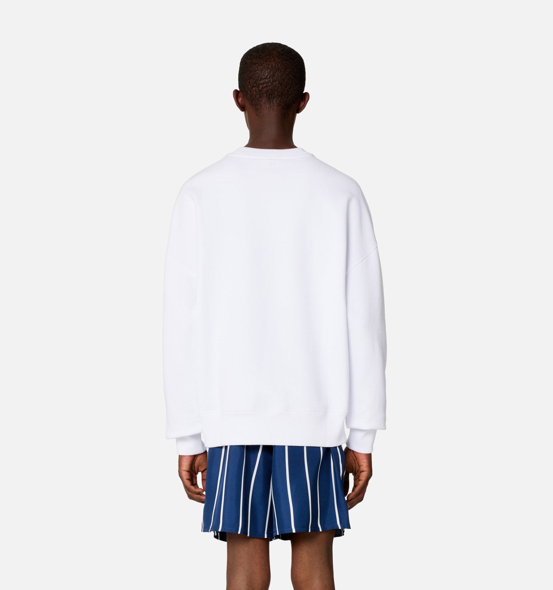Ami Alexandre Mattiussi Long-sleeve Sweatshirt With Collegiate-style Emblem In White