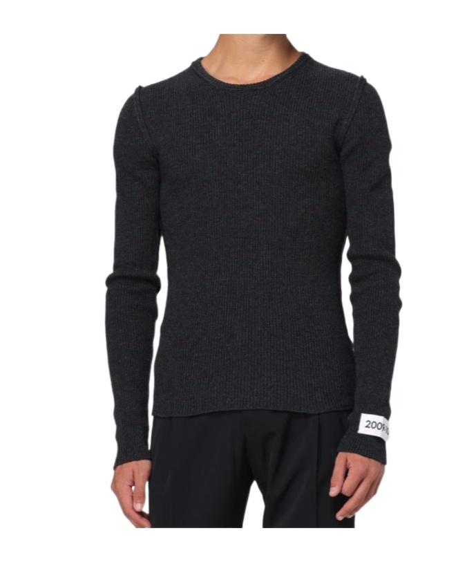 Dolce & Gabbana Crewneck Wool Blend Sweater Patch In Gray
