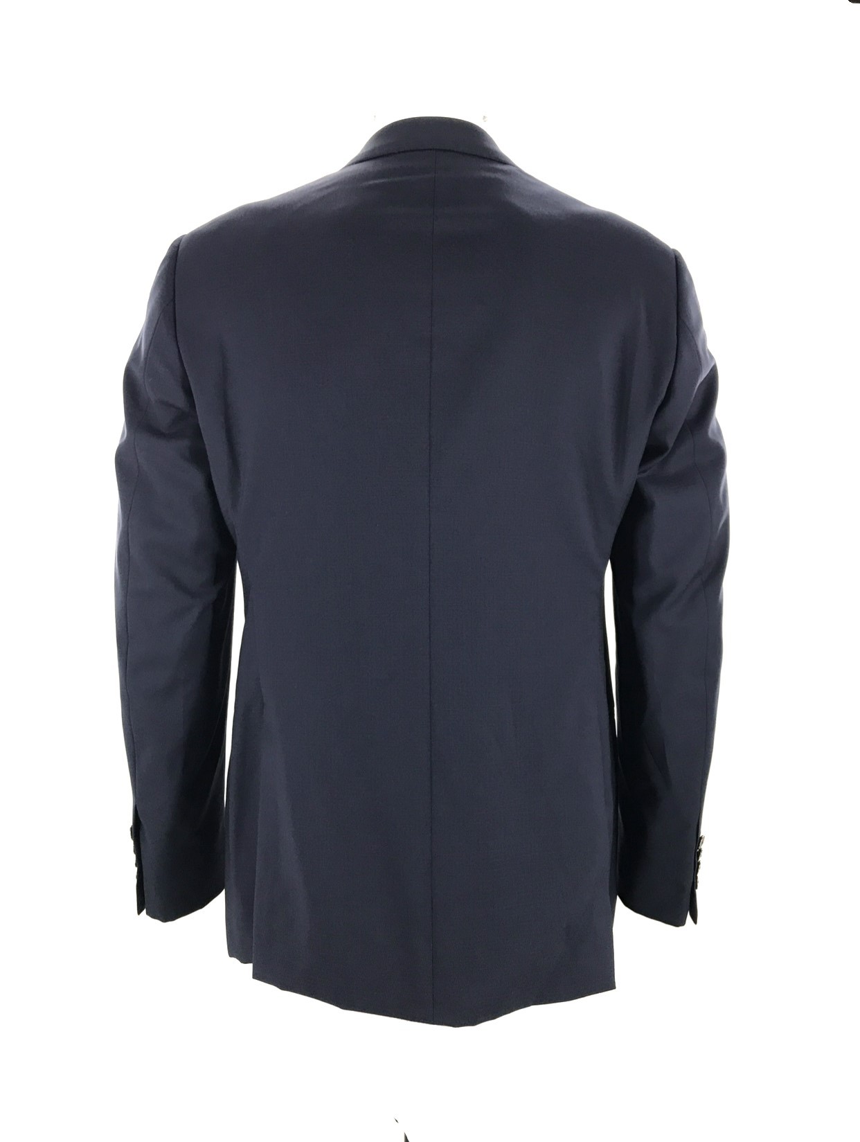 Armani Collezioni Long Sleeved Lapel Suit Jacket In Black
