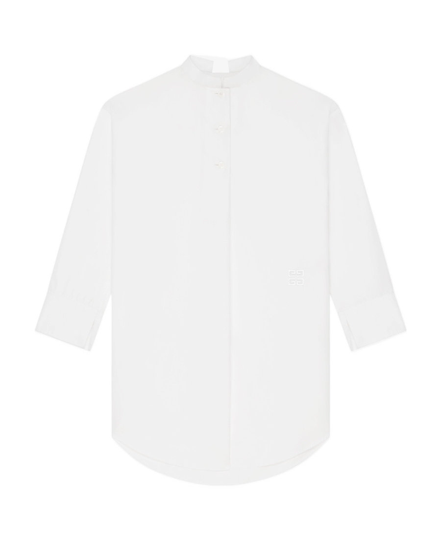 Givenchy Stand-up Collar Shirt Minidress In White