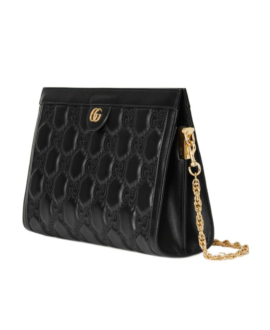 Gucci Gg-quilted Leather Crossbody Bag In Black