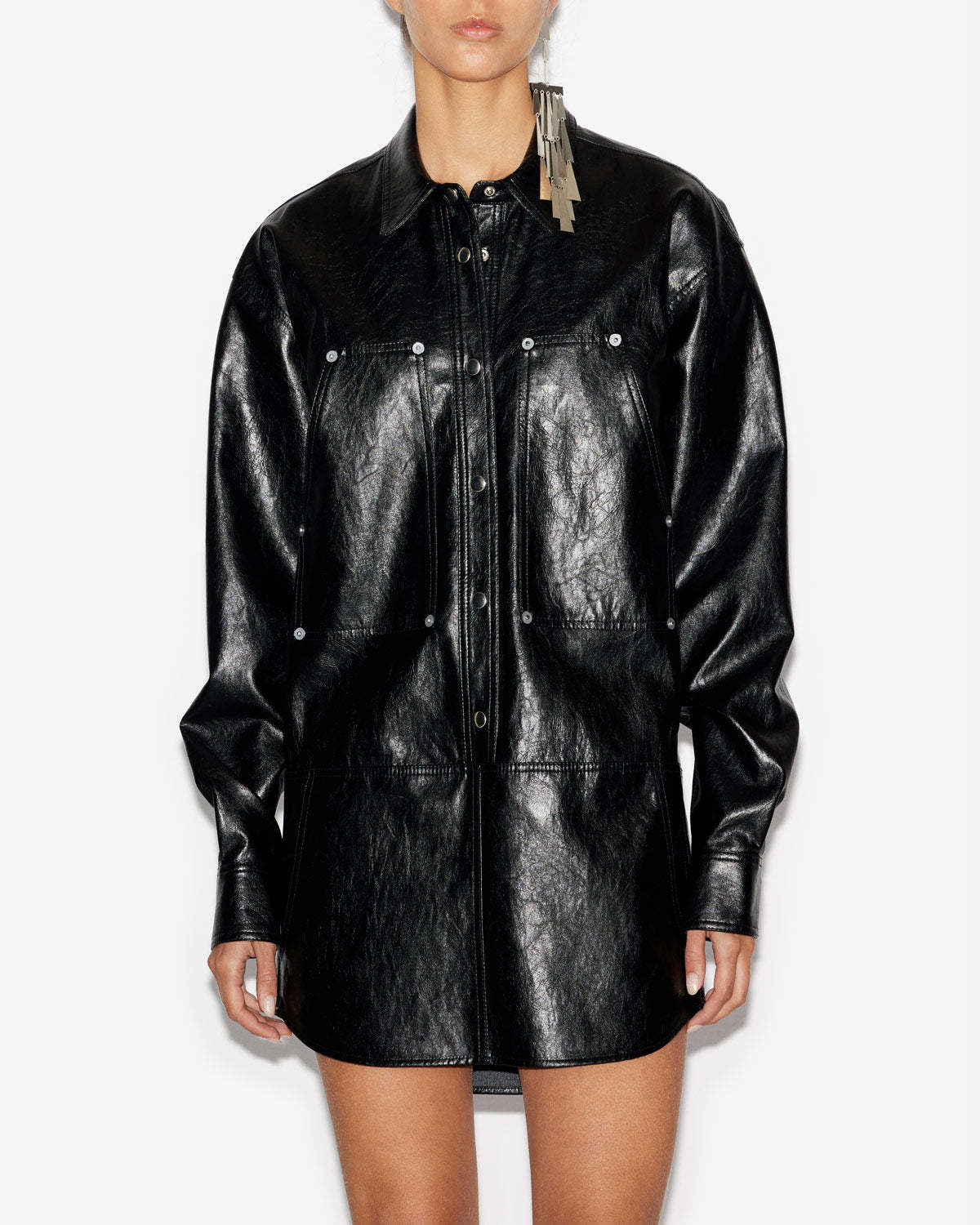Isabel Marant Étoile Isabel Marant Etoile Ayali Black Leather Dress In Black