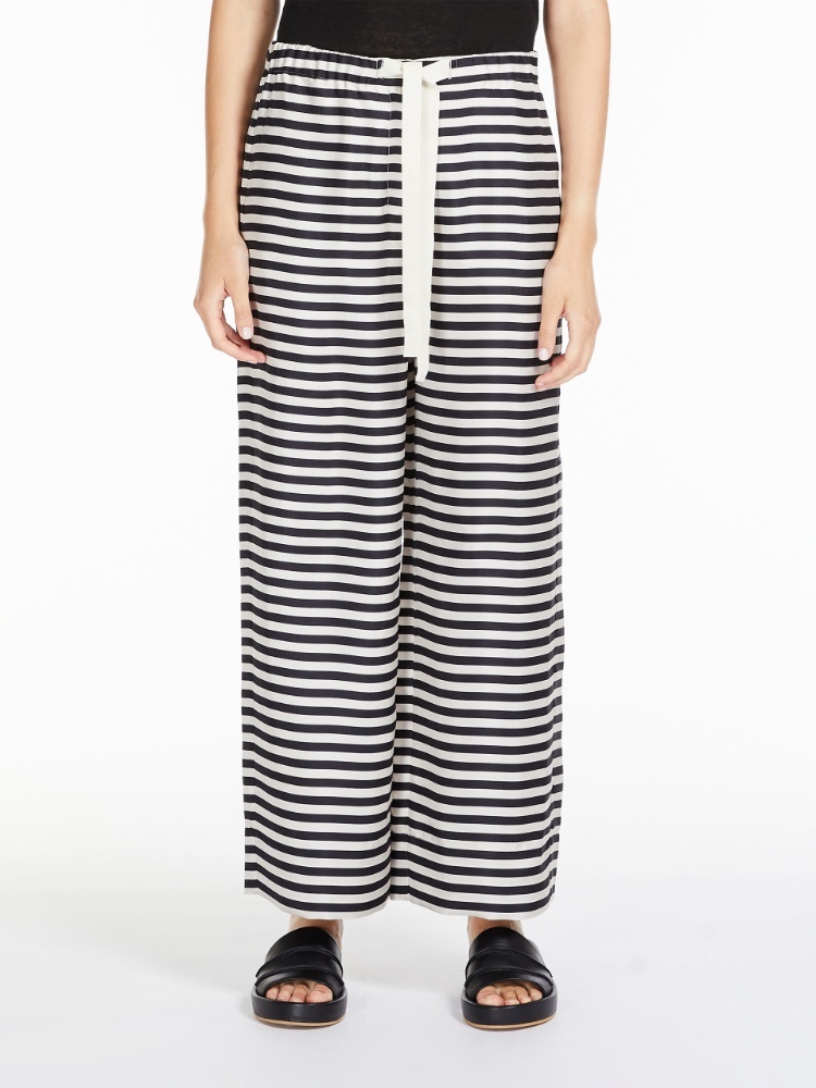 Max Mara Printed Casual Pants In Gray
