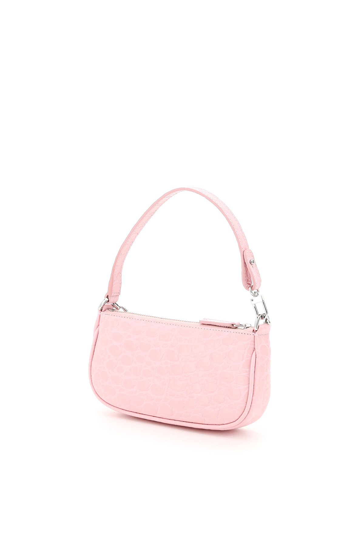 By Far Mini Rachel Pebbled Shoulder Bag In Pink