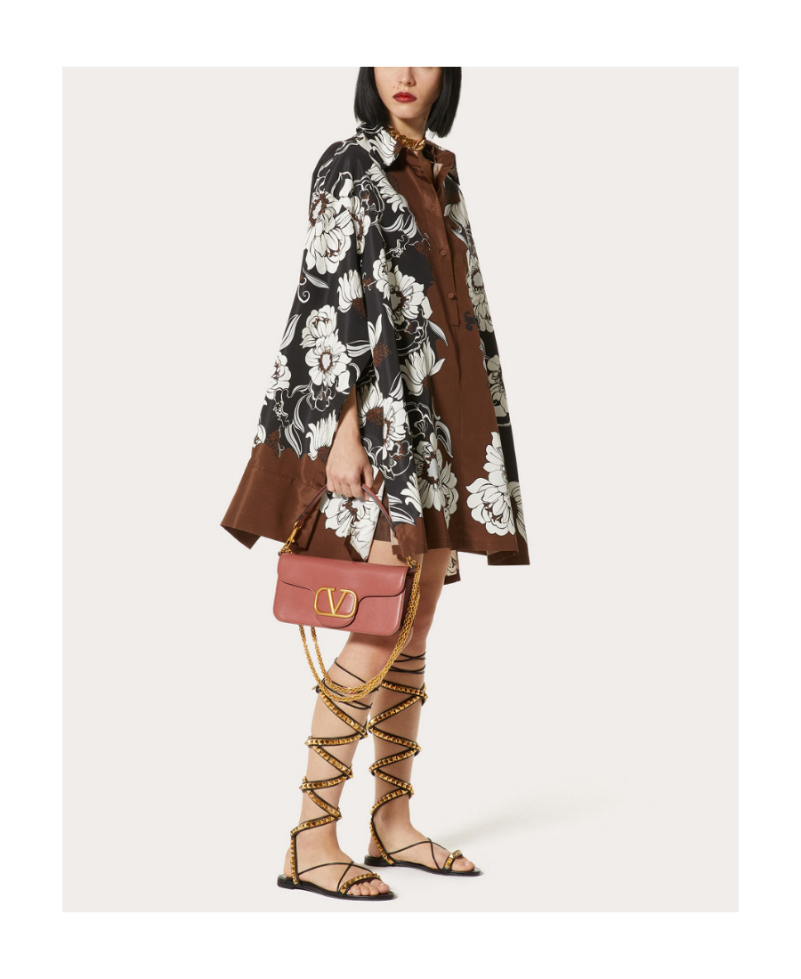 Valentino Short Dress With Street Flowers Daisyland Print In Multicolor