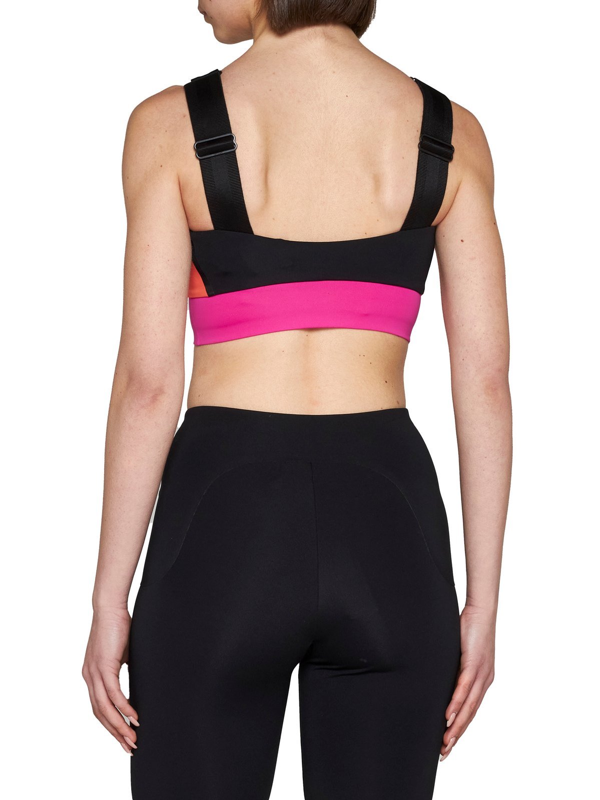 Off-white Color-block Sports Bra In Black