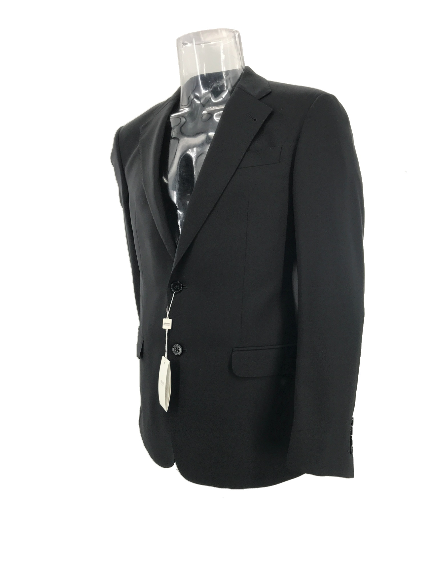 Armani Collezioni Long Sleeved Suit Jacket In Black