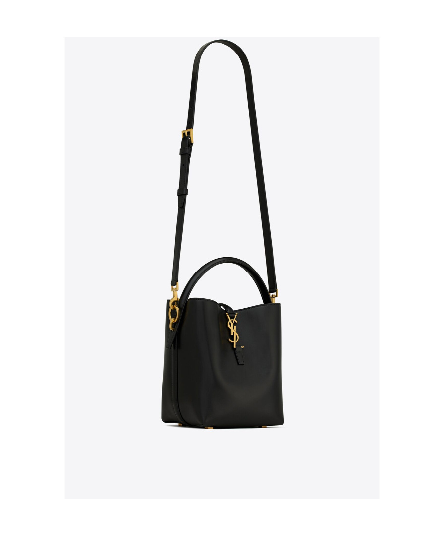 Saint Laurent Le 37 Ysl Bucket Bag In Smooth Leather In Black