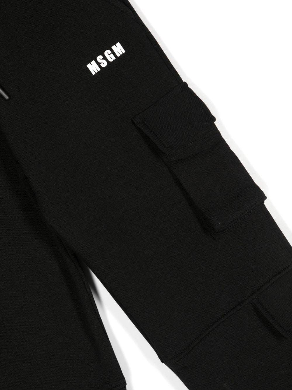 Msgm Logo-print Cotton Track Pants In Black
