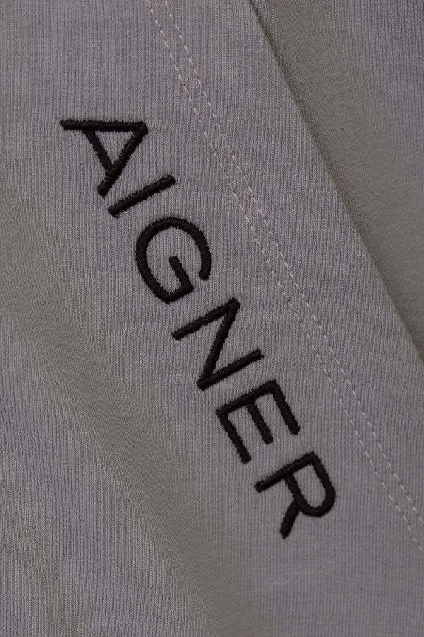 Shop Aigner Embroidered-logo Hooded Jacket In Gray