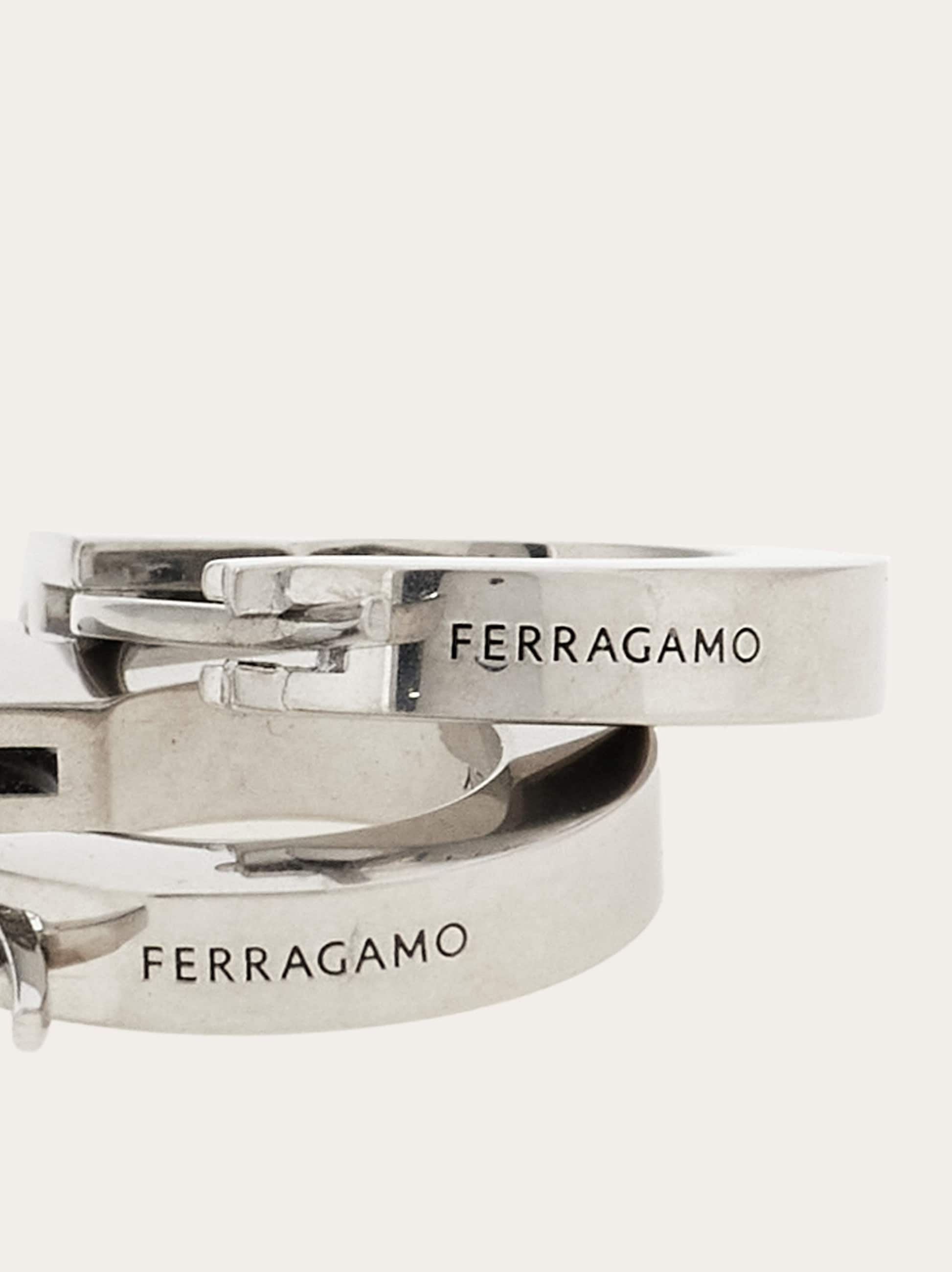 Ferragamo Logo Earring In White