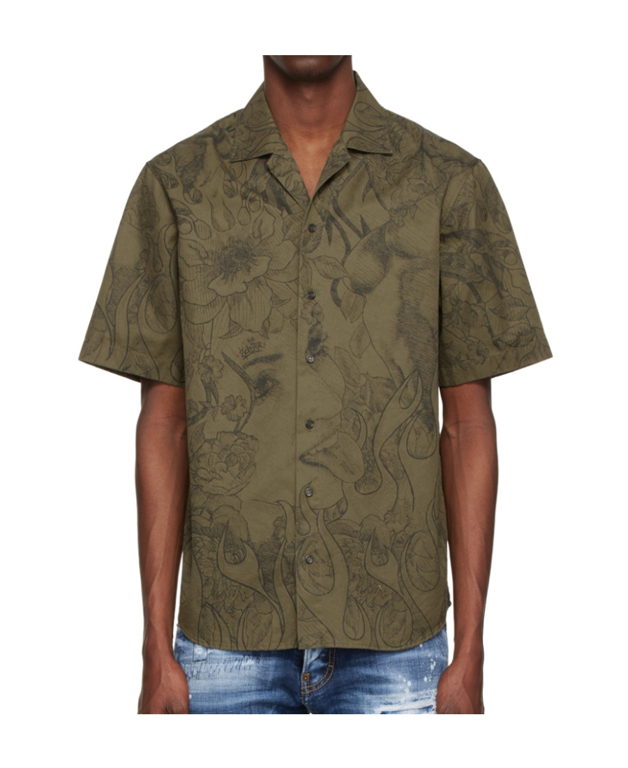 Dsquared2 Khaki Cotton Shirt In Brown