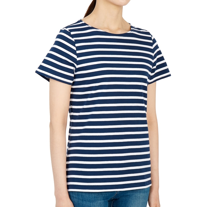 Saint James Striped Graphic T-shirt In Blue