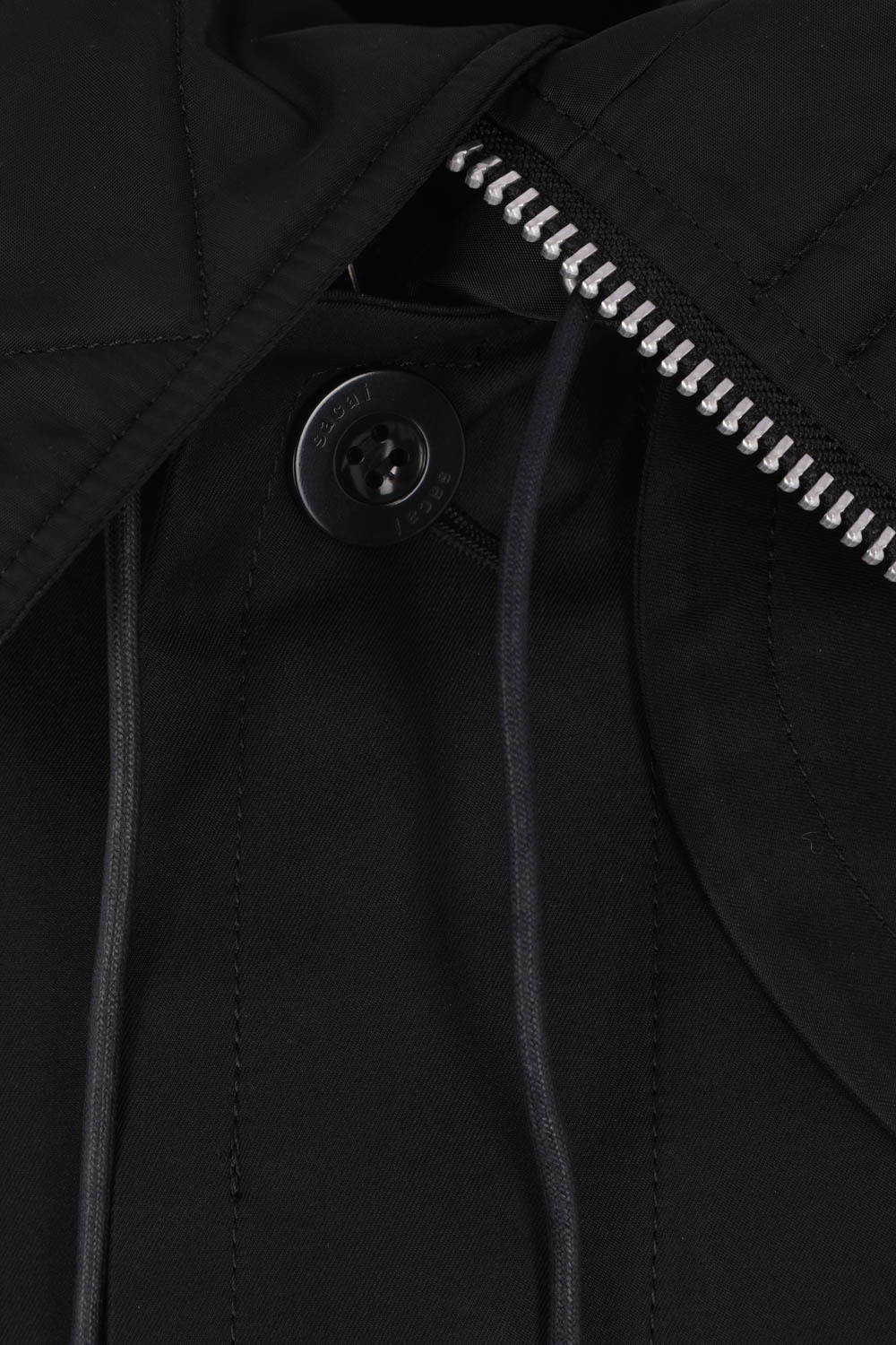 Sacai Double-layer Hooded Jacket In Black