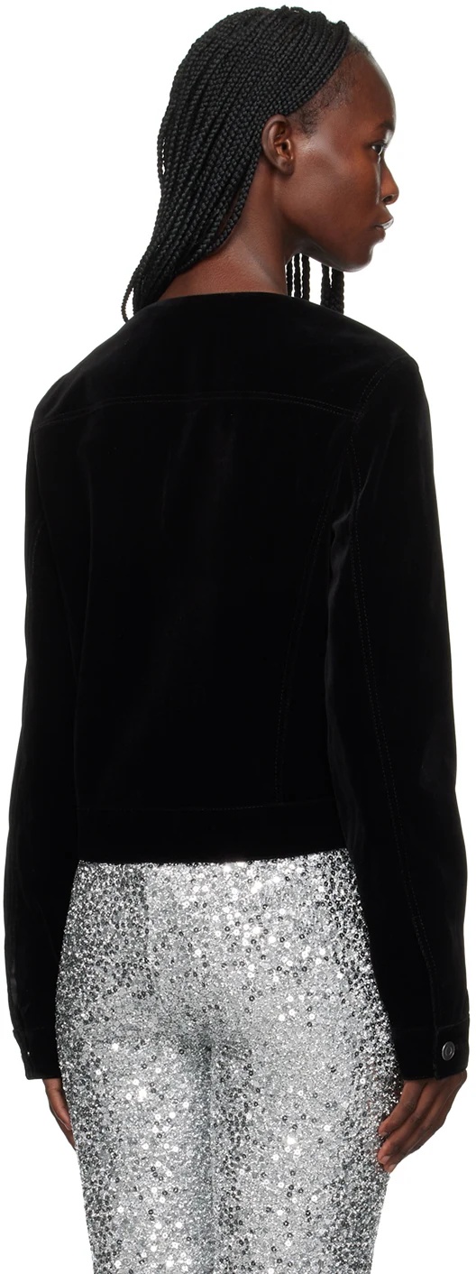 We11 Done Black Collarless Jacket In Black