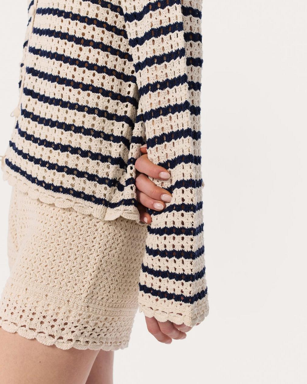 Rag & Bone Khloe Striped Open-knit Cardigan