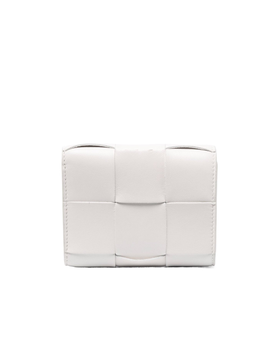 Bottega Veneta Interwoven-design Snap-fastening Wallet In White