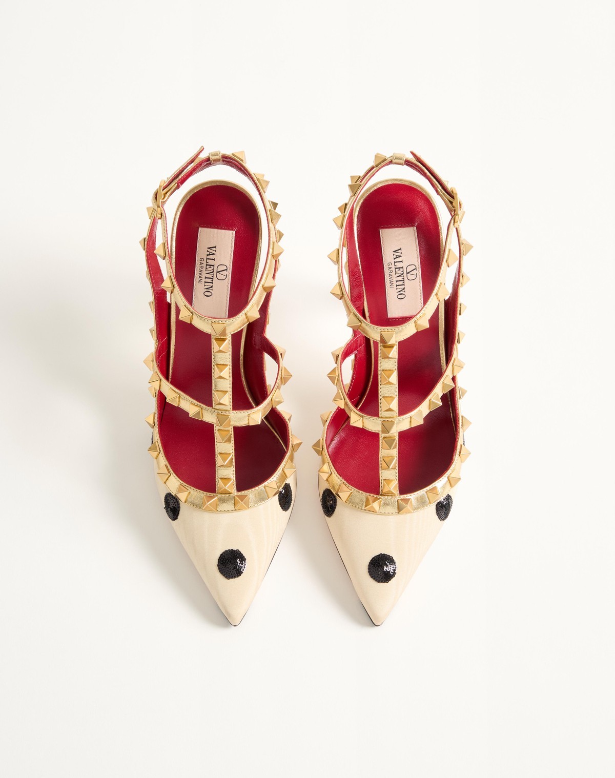 Valentino Studded High Heels In Gold