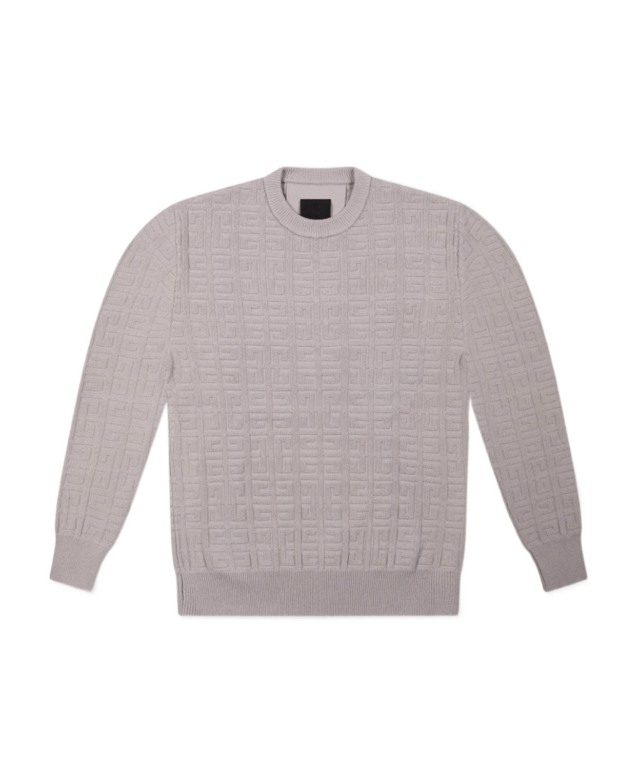 Givenchy Logo Long-sleeved Sweater In Gray