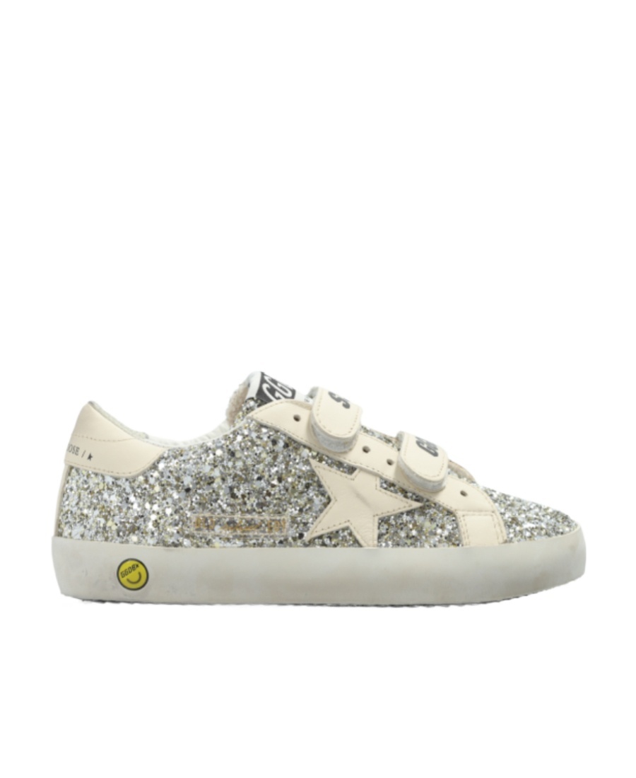 Golden Goose Boys Gold Kids Old School Glitter-embellished Leather Low-top Trainers 9-12 Years