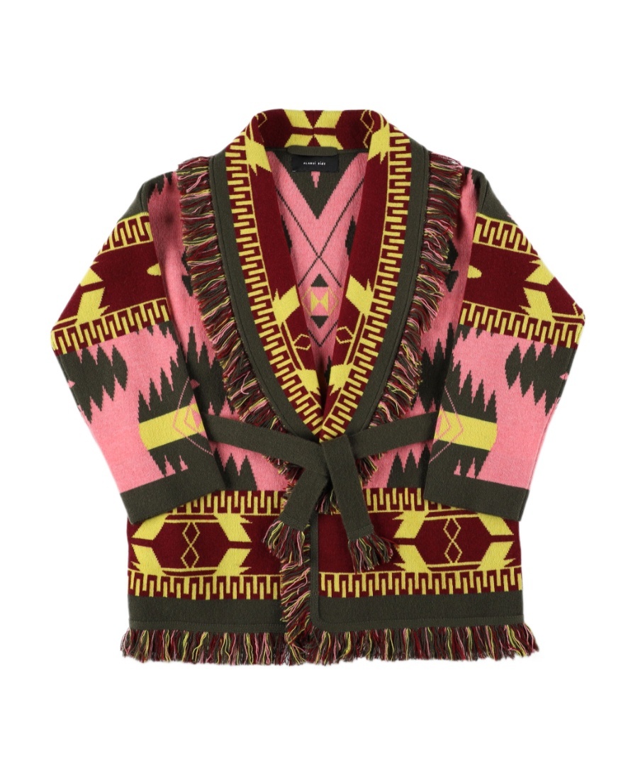 Shop Alanui Icon Jacquard Cashmere Cardigan In Multicolor