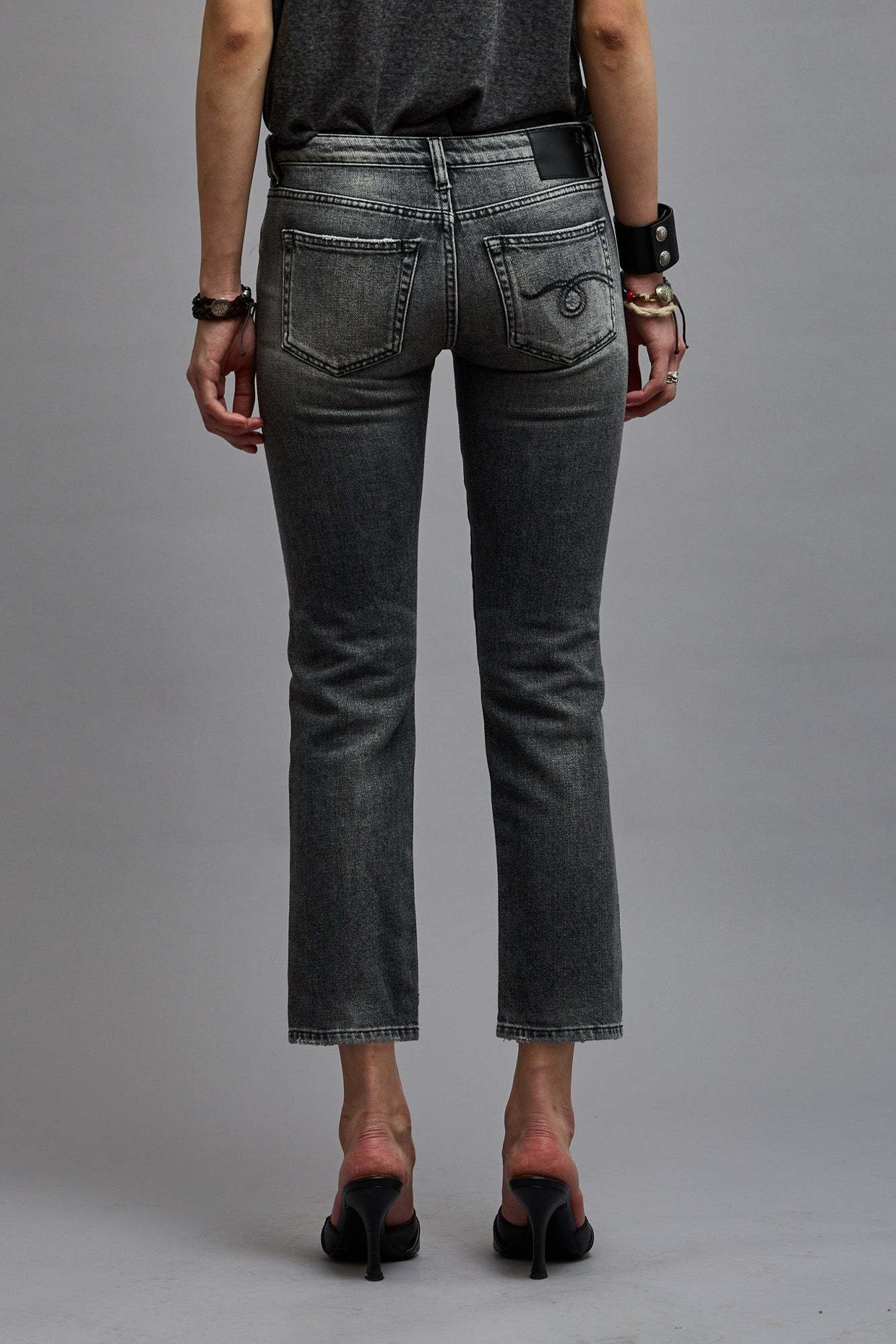 R13 Bstraight Jeans In Black