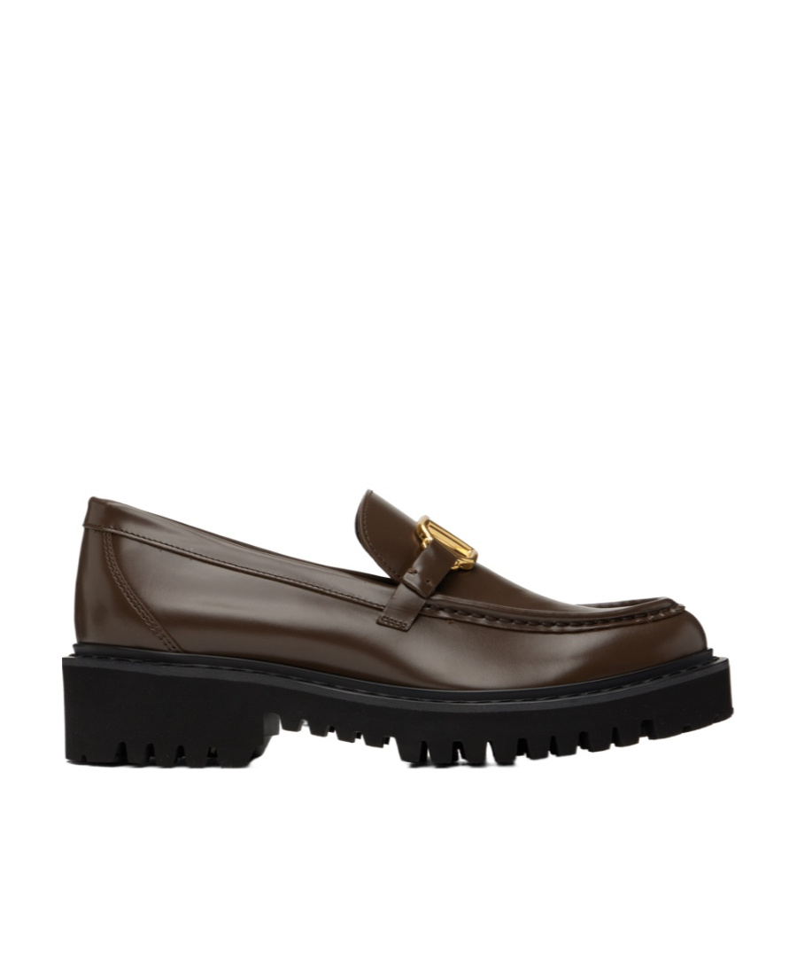Valentino Vlogo Signature Leather Loafers In Black