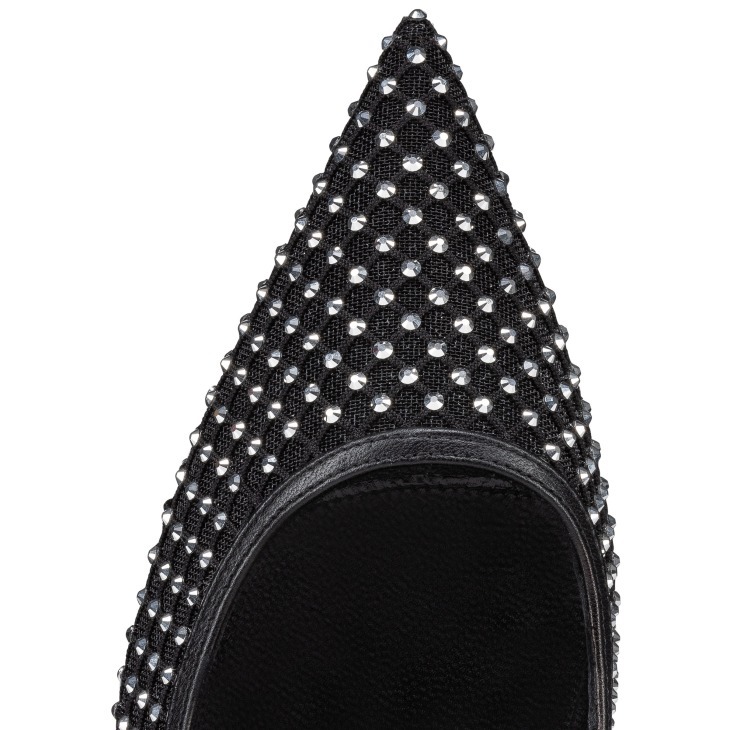 Shop Christian Louboutin 80mm Apostropha Mesh Strass Pumps In Black