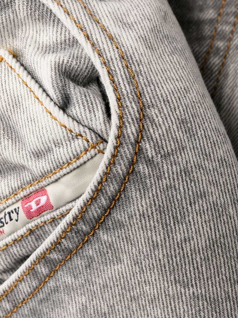 Diesel Grey Straight-leg Denim Jeans In Light-wash In White