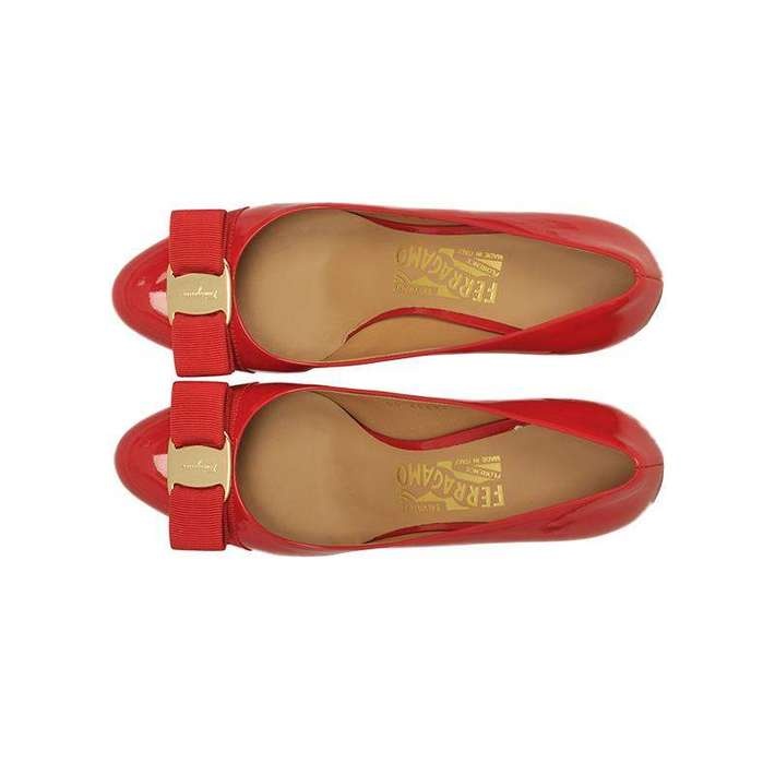 Ferragamo Carla 75mm Leather Pumps In Red