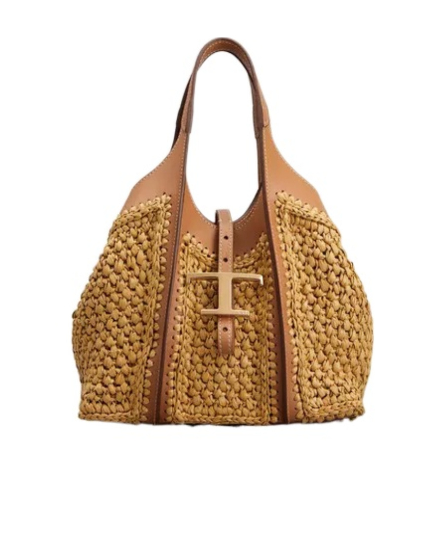 Tod's T Timeless Woven Mini Tote Bag In Brown