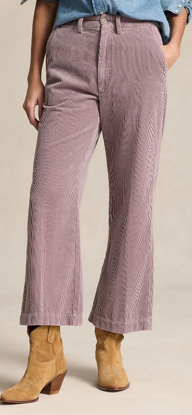 Polo Ralph Lauren Logo Corduroy Casual Pants In Nude