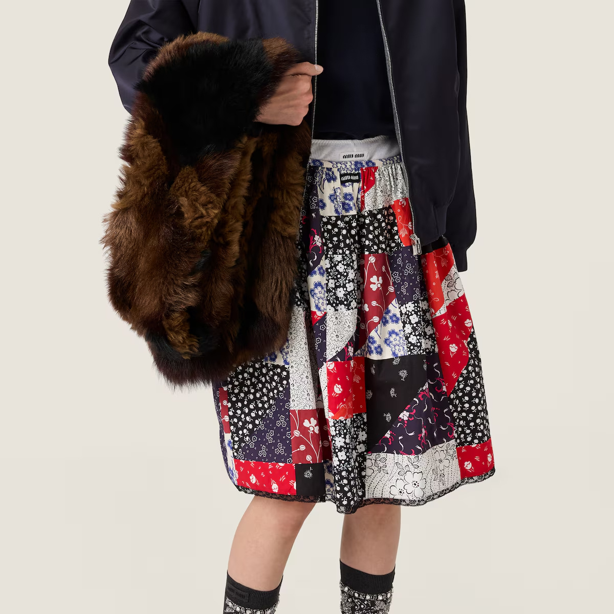 Miu Miu Minirock Im Patchwork-look In Multi
