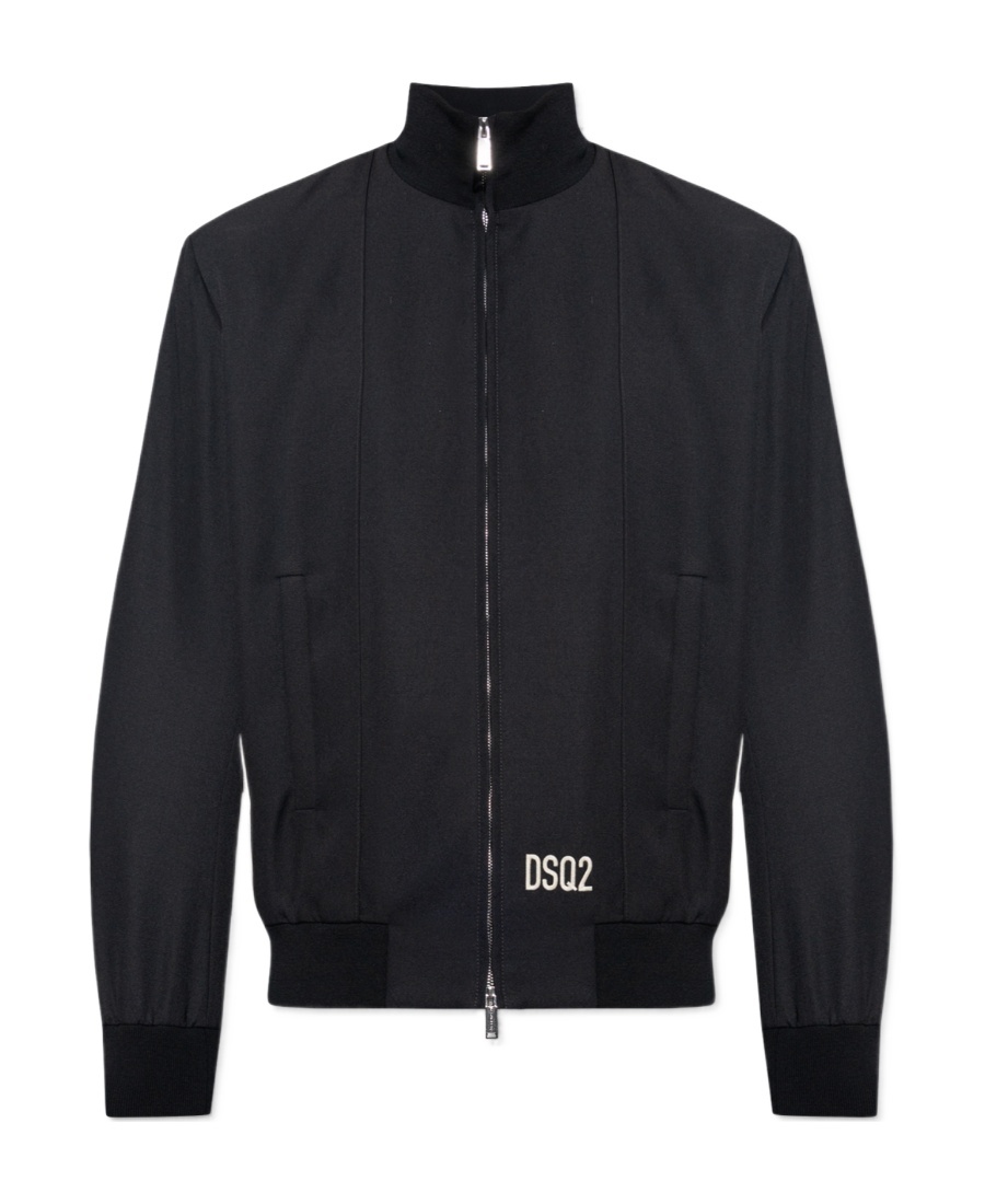 Dsquared2 Hockey Western Black Bomber Jacket In Black
