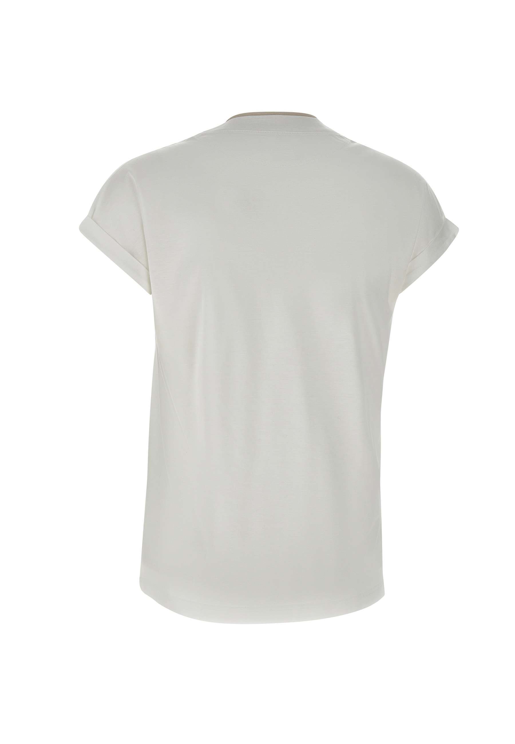 Eleventy White Cotton Lyocell Logo T Shirt